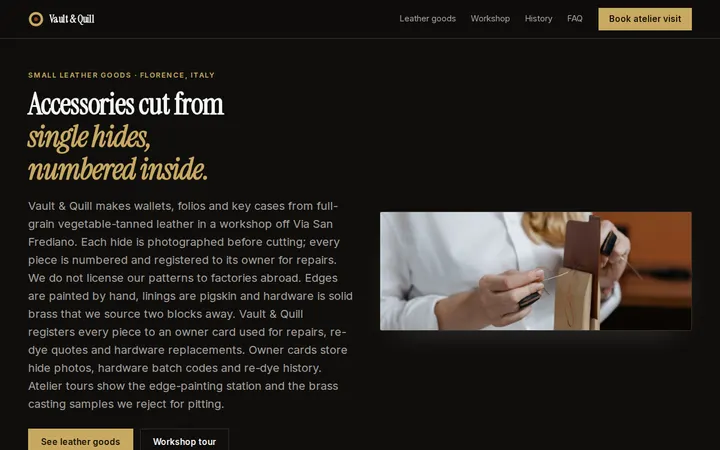 Luxury Accessories Brand website template preview
