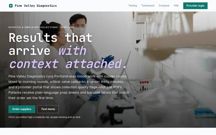 Medical Laboratory website template preview