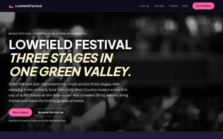 Music Festival website template preview