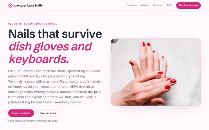 Nail Salon website template preview