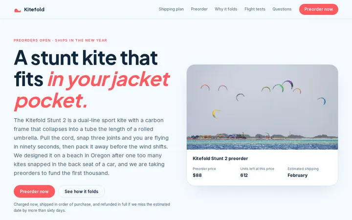 New Product Preorder website template preview