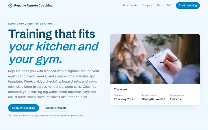 Online Fitness Coach website template preview