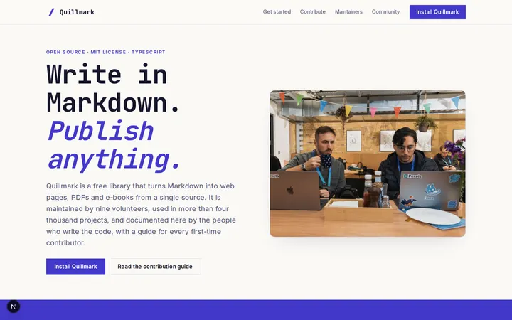 Open Source Documentation website template preview