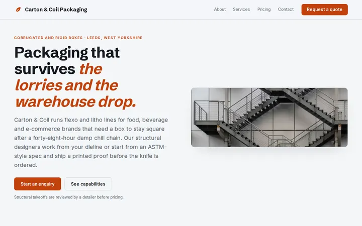 Packaging Manufacturer website template preview