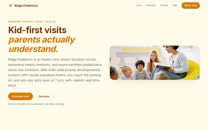 Pediatric Clinic website template preview