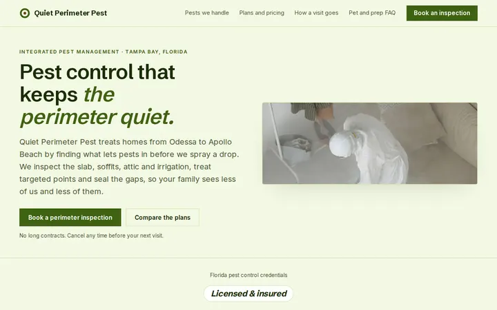 Pest Control Service website template preview