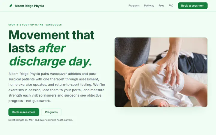 Physiotherapy Clinic website template preview