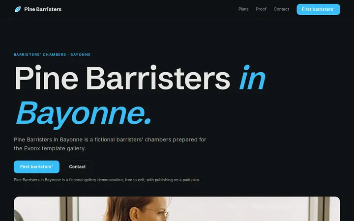 Pine Barristers website template preview