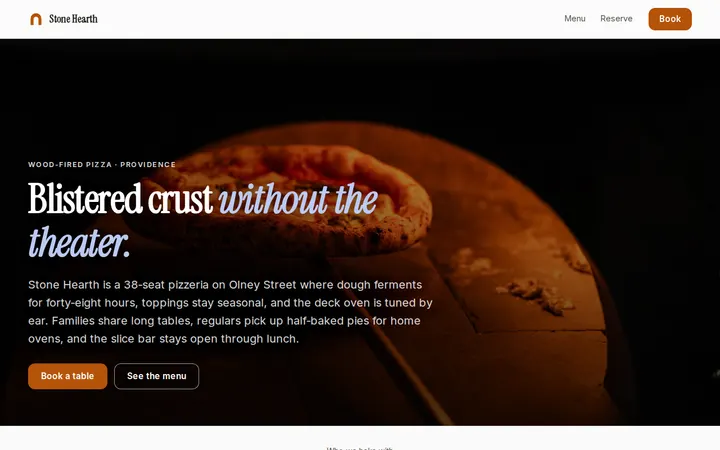 Pizza Restaurant website template preview