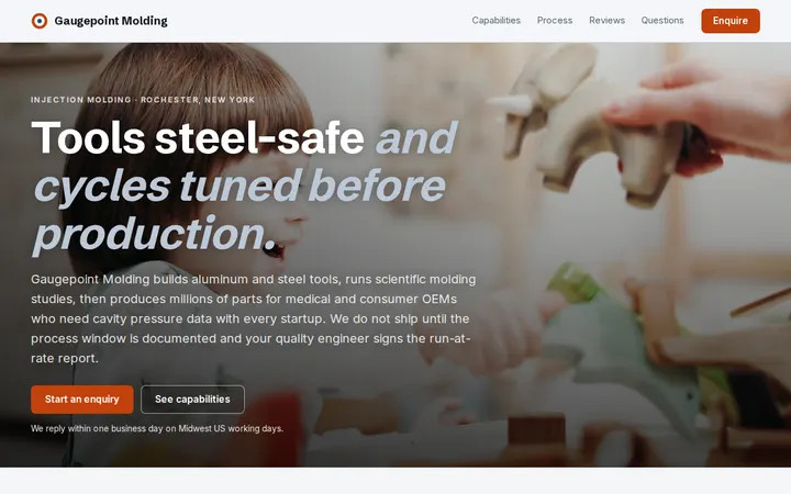 Plastic Injection Molding website template preview