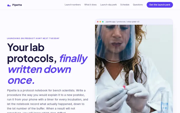 Product Hunt Launch Page website template preview