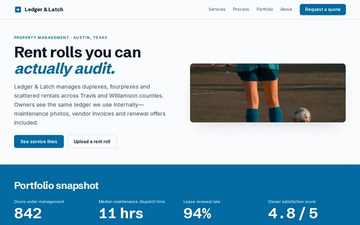 Property Management Company website template preview