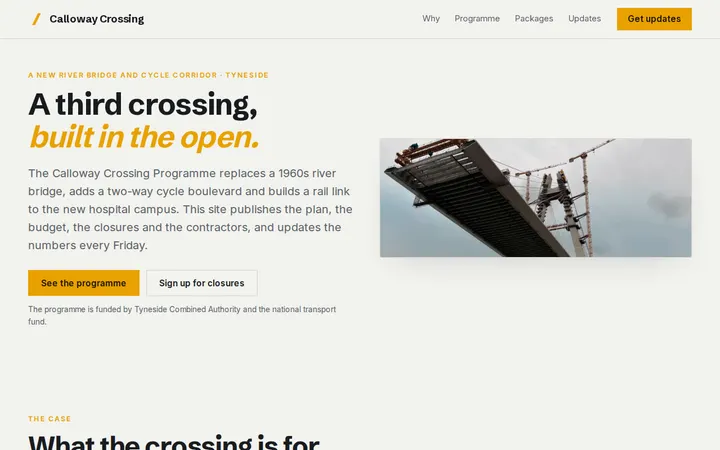 Public Infrastructure Project website template preview