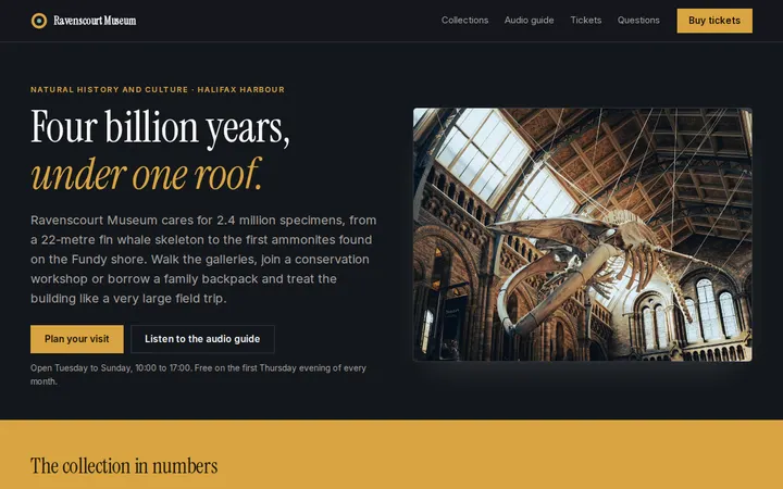 Public Museum website template preview