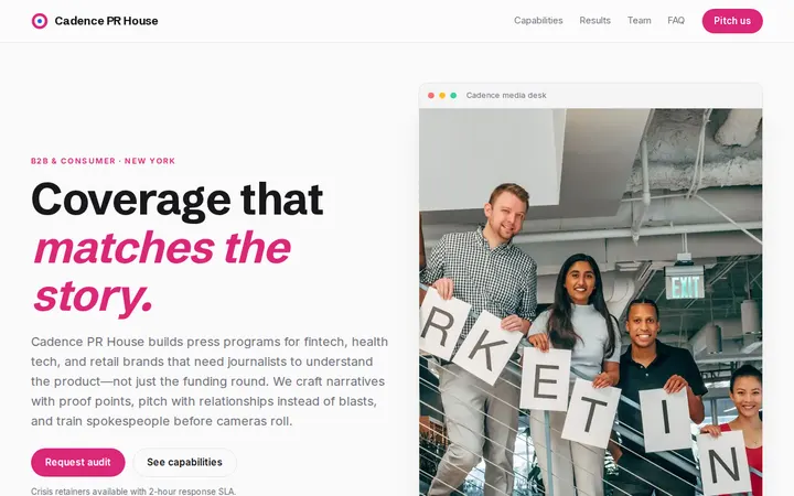 Public Relations Agency website template preview