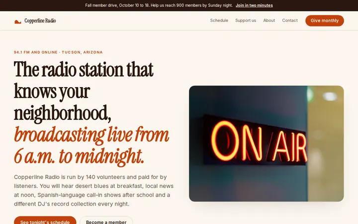 Radio Station website template preview