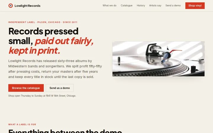 Record Label website template preview
