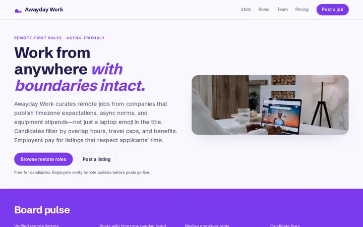 Remote Jobs website template preview