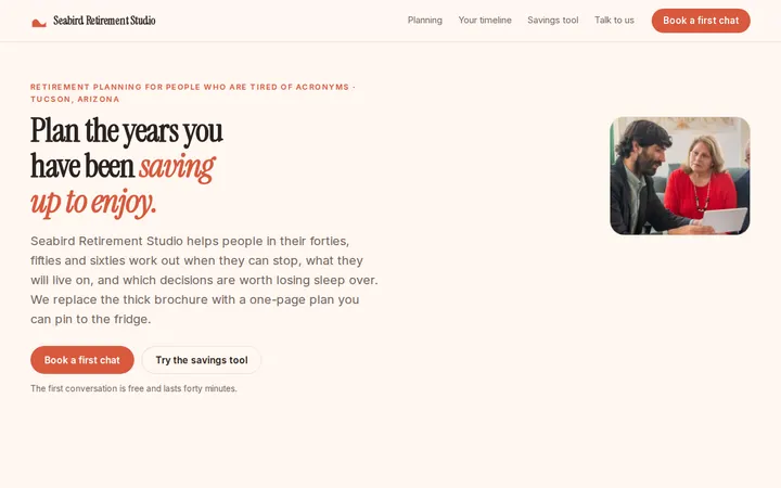 Retirement Planning website template preview