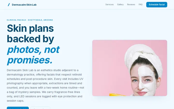 Skincare Studio website template preview