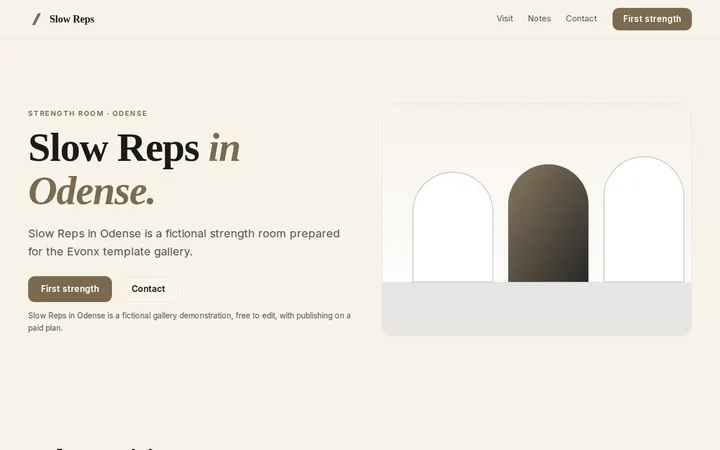 Slow Reps website template preview