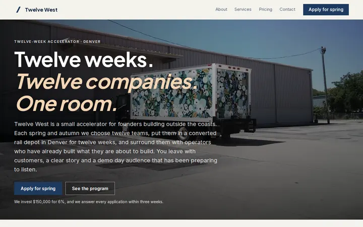 Startup Accelerator website template preview