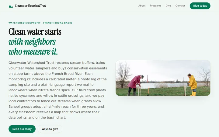 Tidepool Trust website template preview