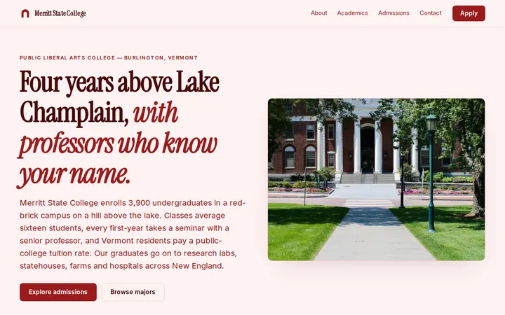 University website template preview