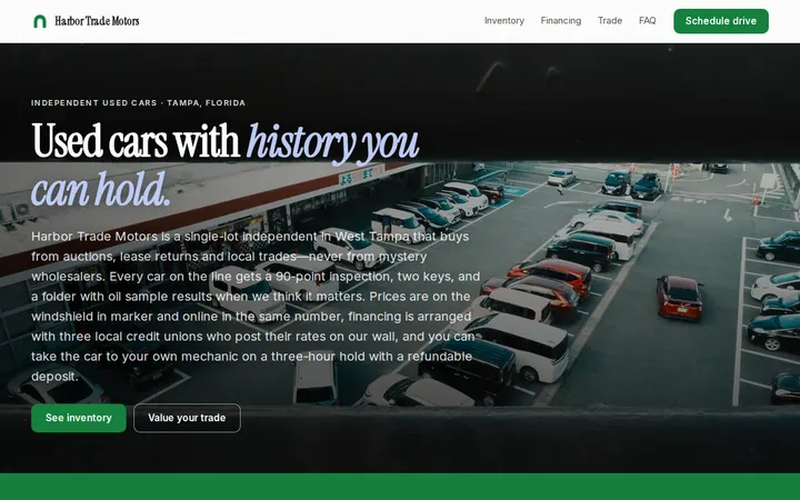 Used Car Dealer website template preview