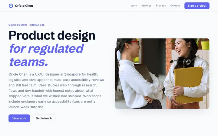 UX/UI Designer Portfolio website template preview