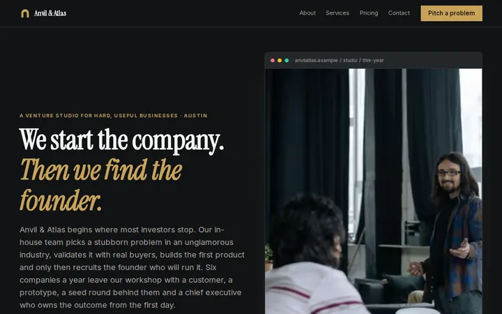Monday Pilot website template preview