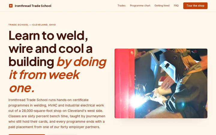 Vocational Training Center website template preview
