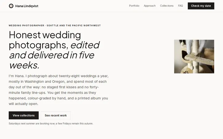 Wedding Photographer website template preview