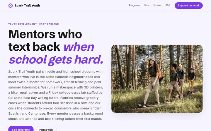Youth Organization website template preview